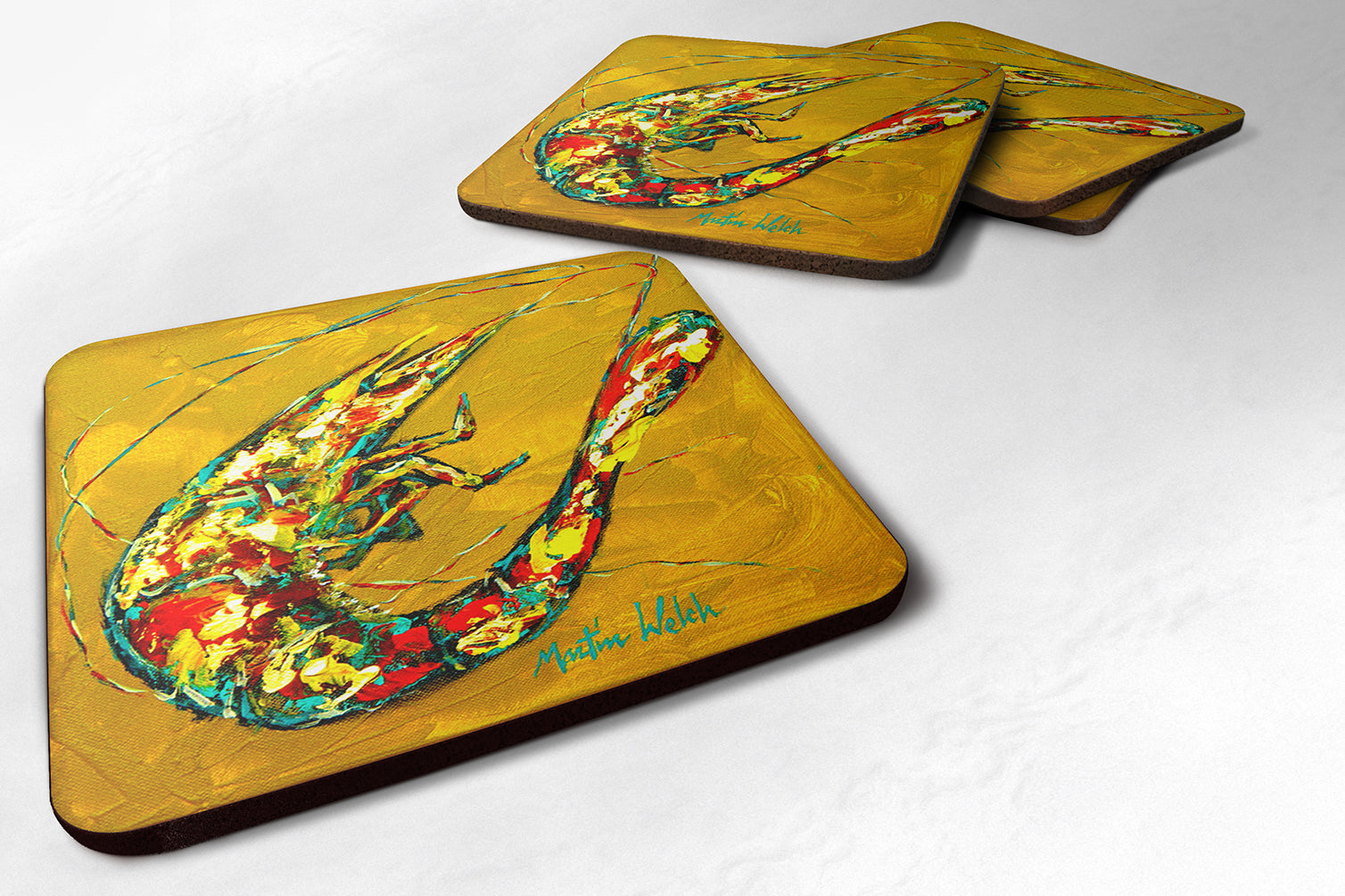 Buy this Shrimp Shrimp & Hot Mustard Foam Coaster Set of 4