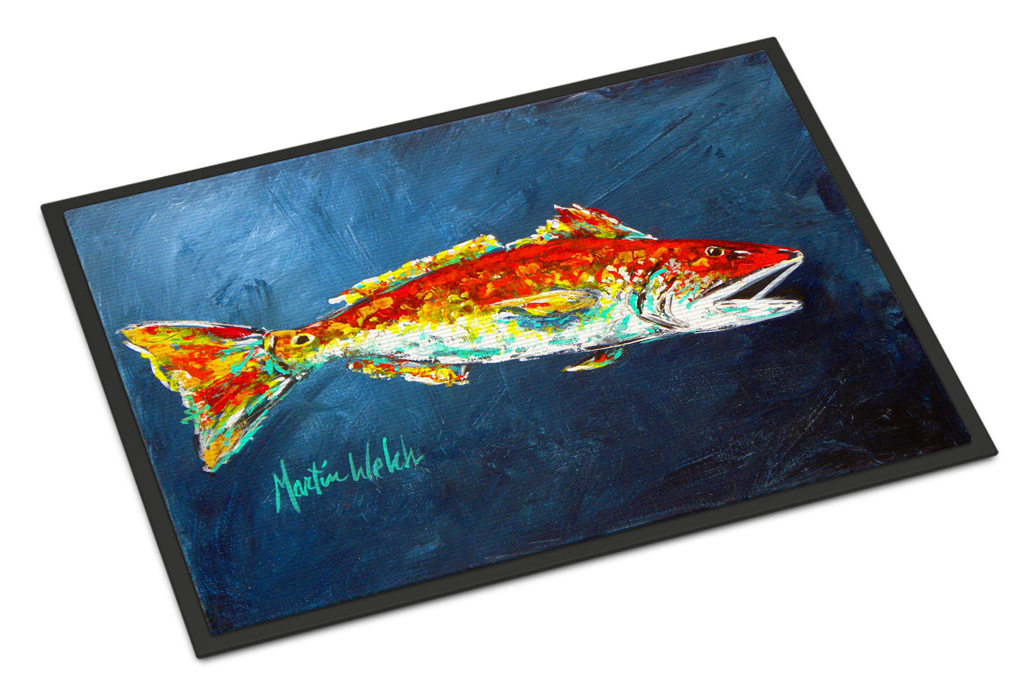 Buy this Fish - Red Fish Red for Jarett Indoor or Outdoor Mat 18x27