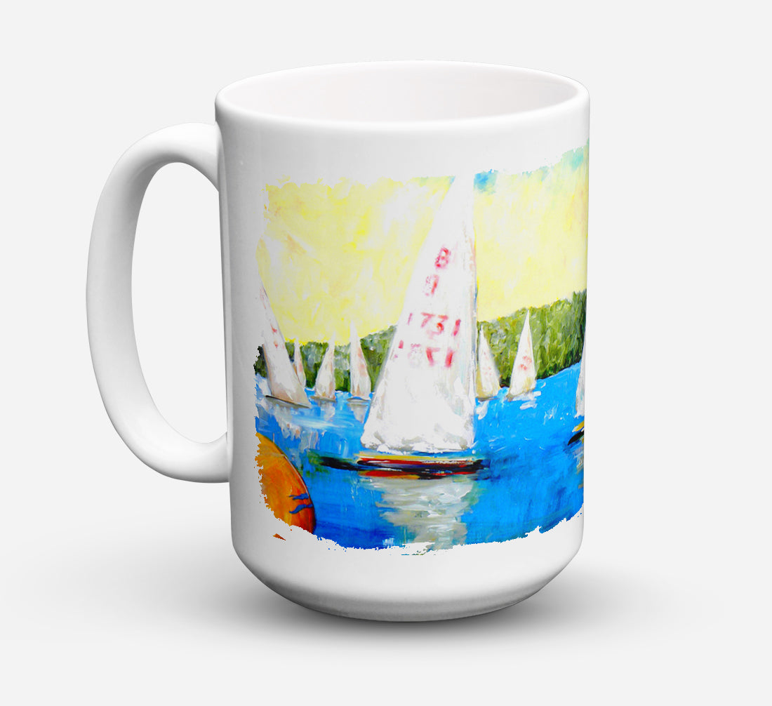 Buy this Sailboats Round the Mark Coffee Mug 15 oz