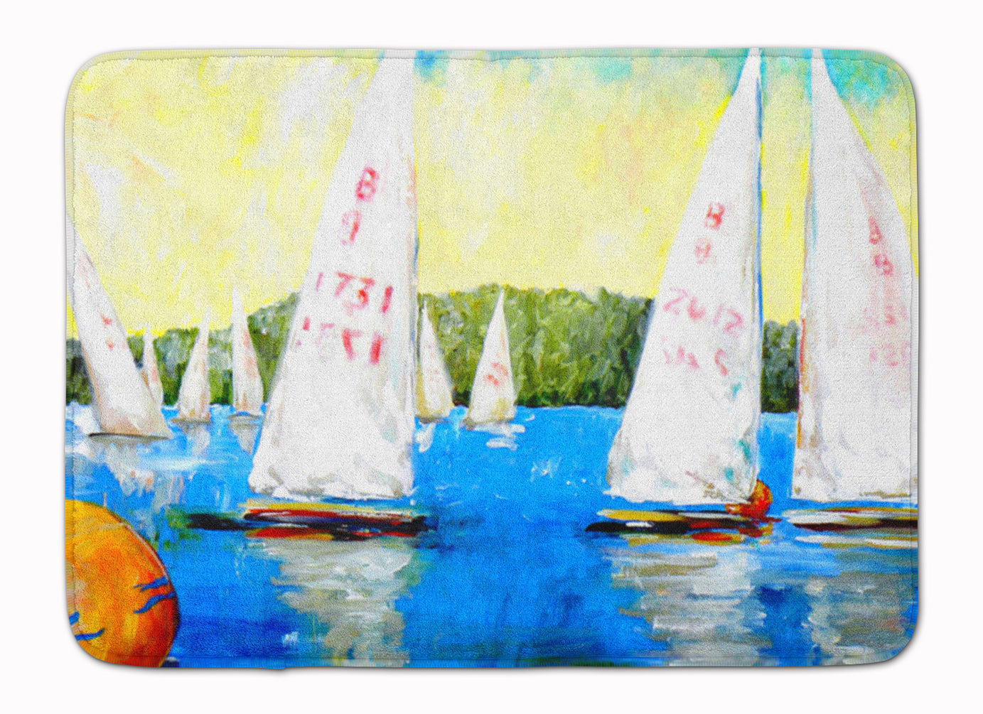 Buy this Sailboats Round the Mark Machine Washable Memory Foam Mat