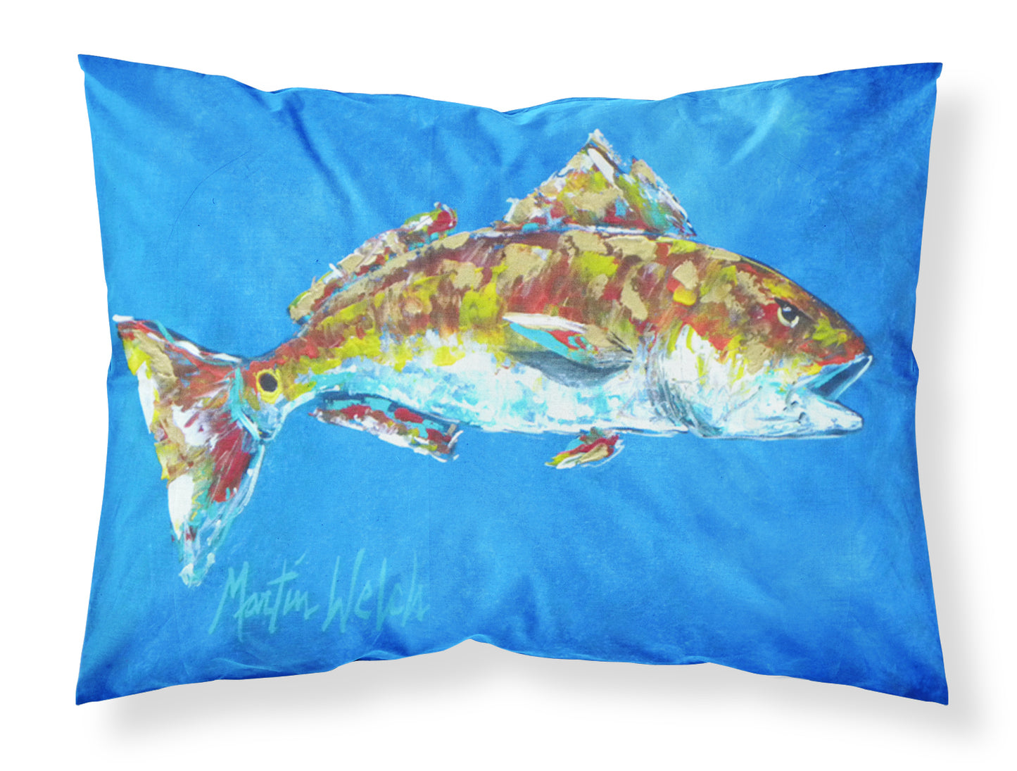 Buy this Fish - Red Fish Seafood Two Fabric Standard Pillowcase