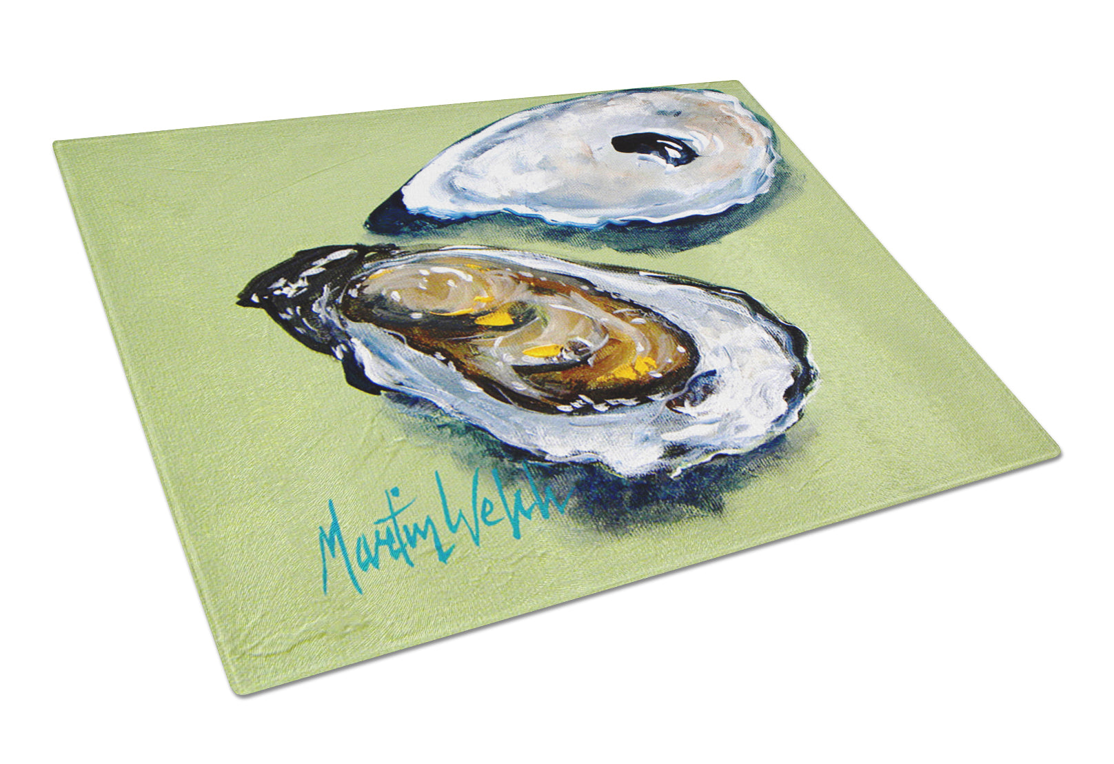 Buy this Oysters Two Shells Glass Cutting Board Large