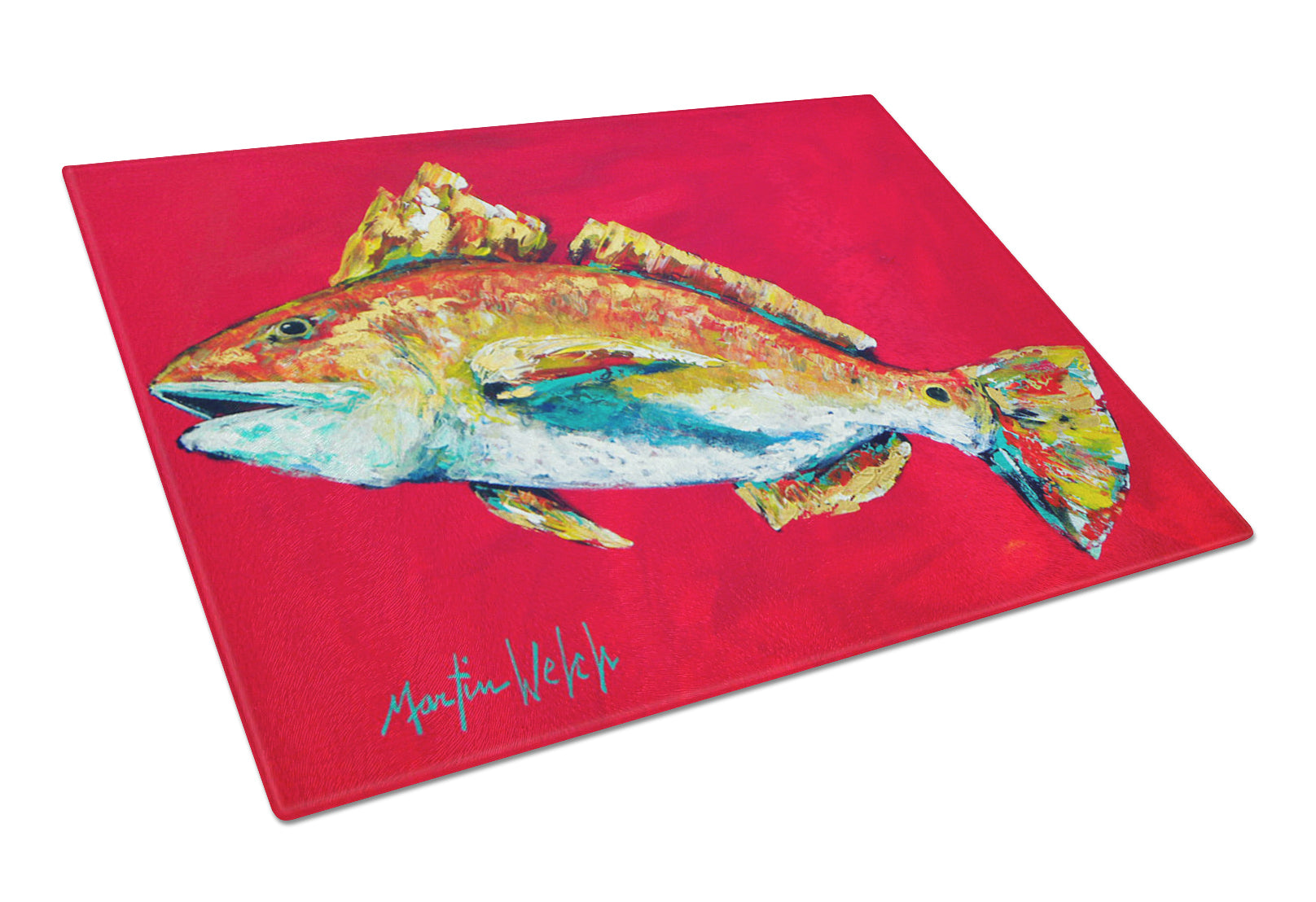 Buy this Fish - Red Fish Woo Hoo Glass Cutting Board Large