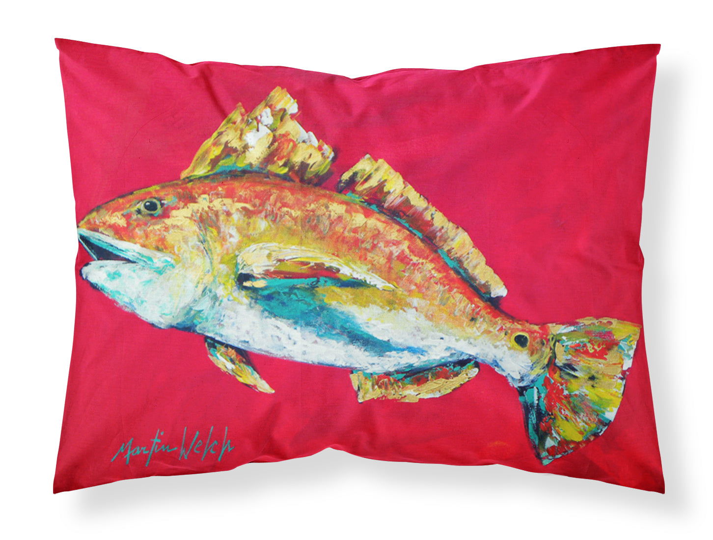 Buy this Fish - Red Fish Woo Hoo Fabric Standard Pillowcase
