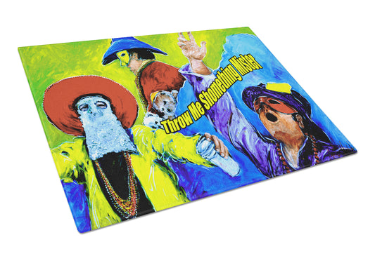 Buy this Mardi Gras Throw me something mister Glass Cutting Board Large