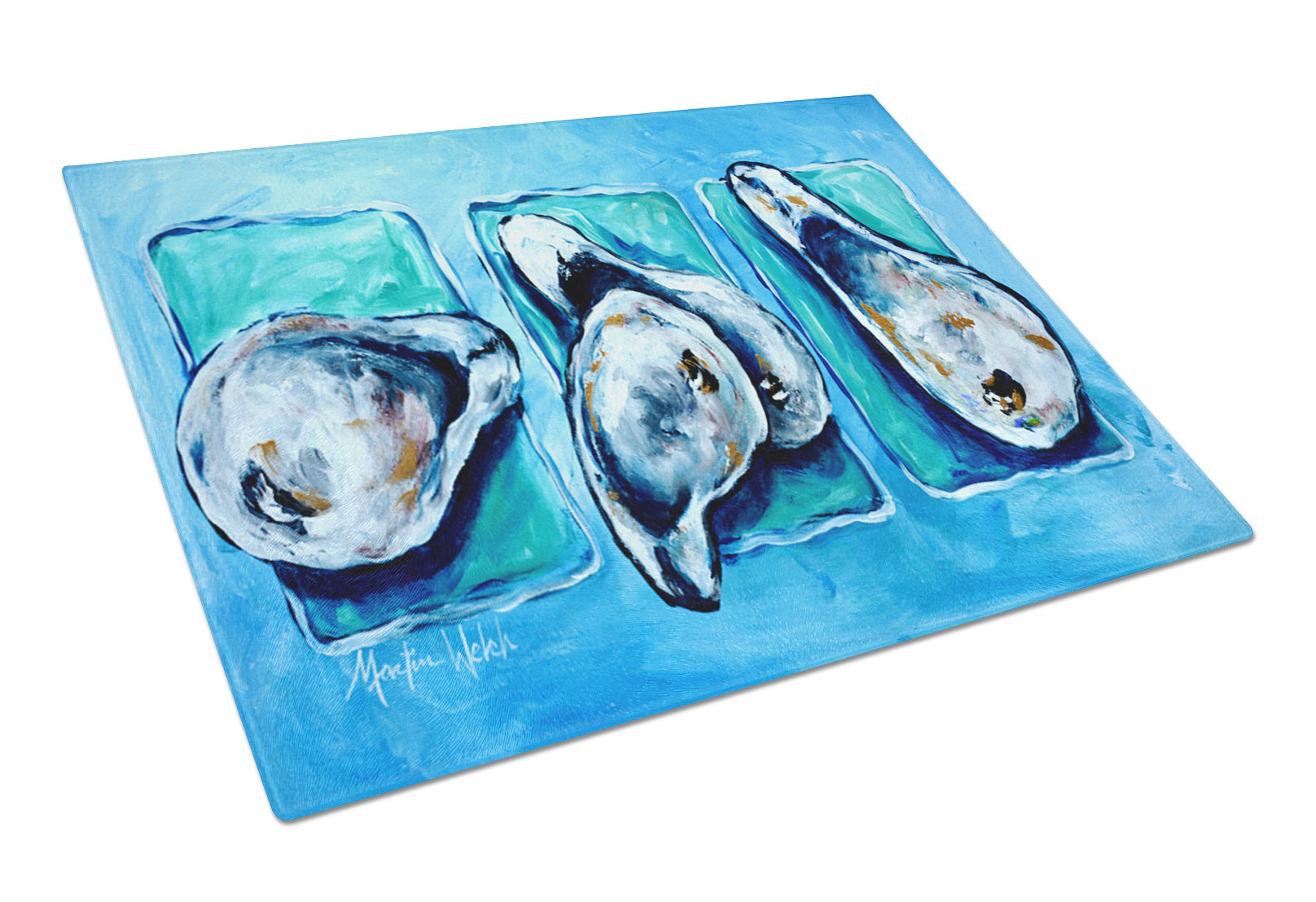 Buy this Oysters Oyster + Oyster = Oysters Glass Cutting Board Large