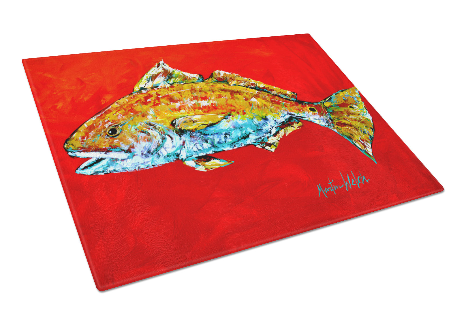 Buy this Fish - Red Fish Red Head Glass Cutting Board Large