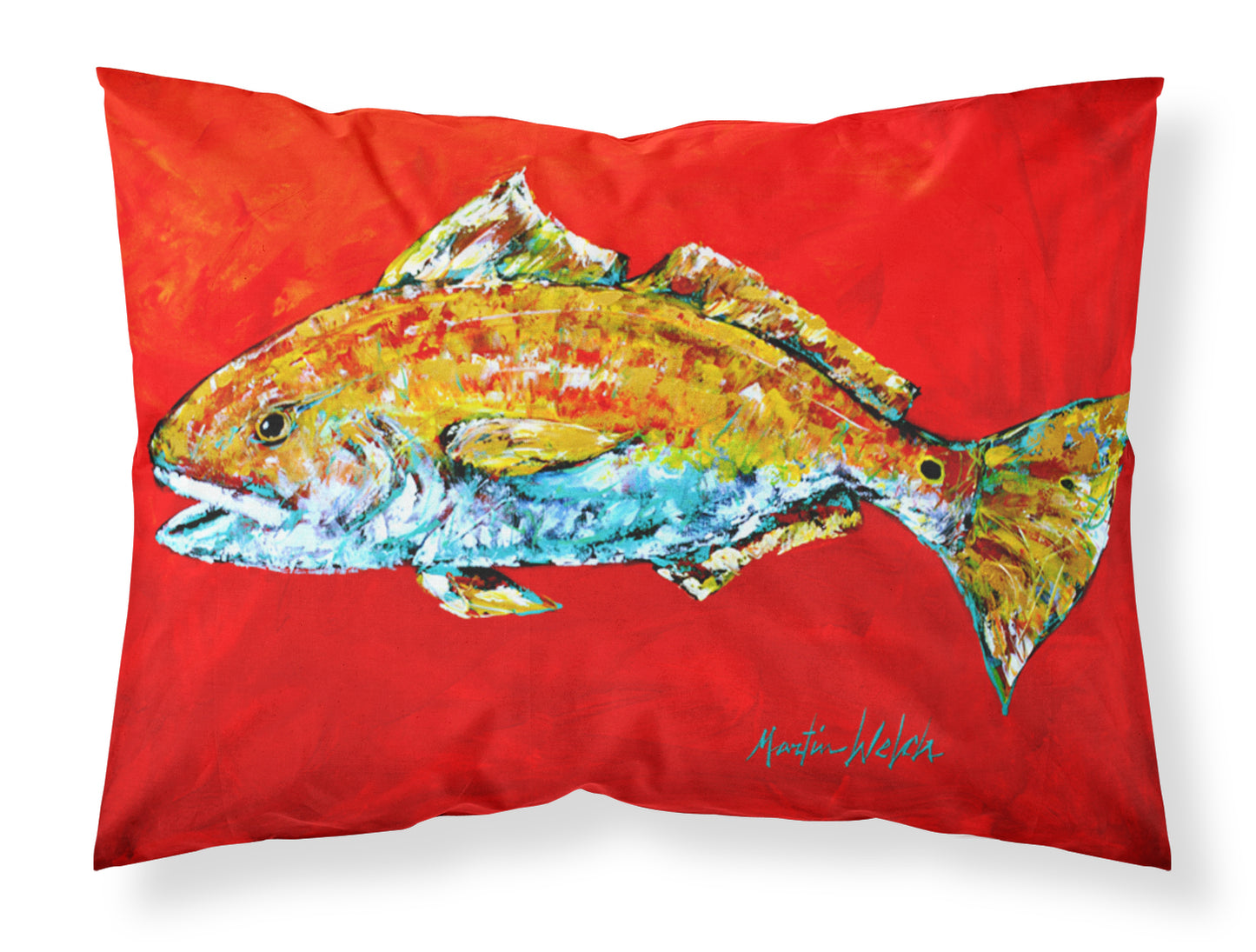 Buy this Fish - Red Fish Red Head Fabric Standard Pillowcase