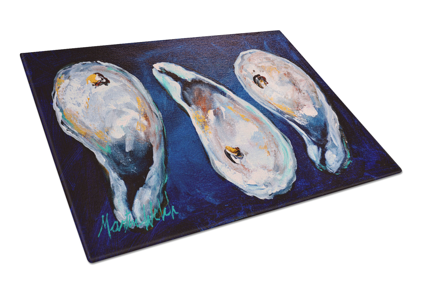 Buy this Oysters Give Me More Glass Cutting Board Large