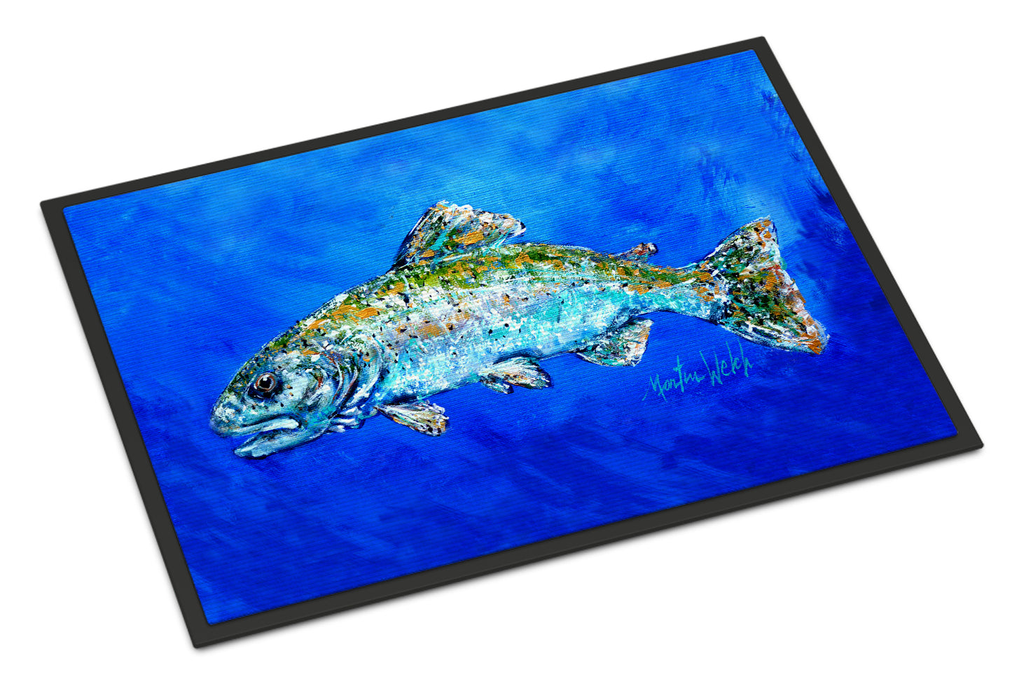 Buy this Fish Headed Downstream Indoor or Outdoor Mat 24x36