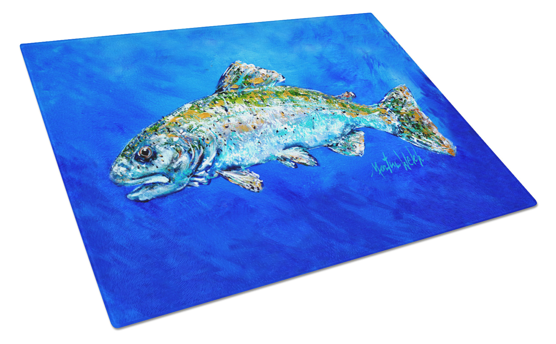 Buy this Fish Headed Downstream Glass Cutting Board Large