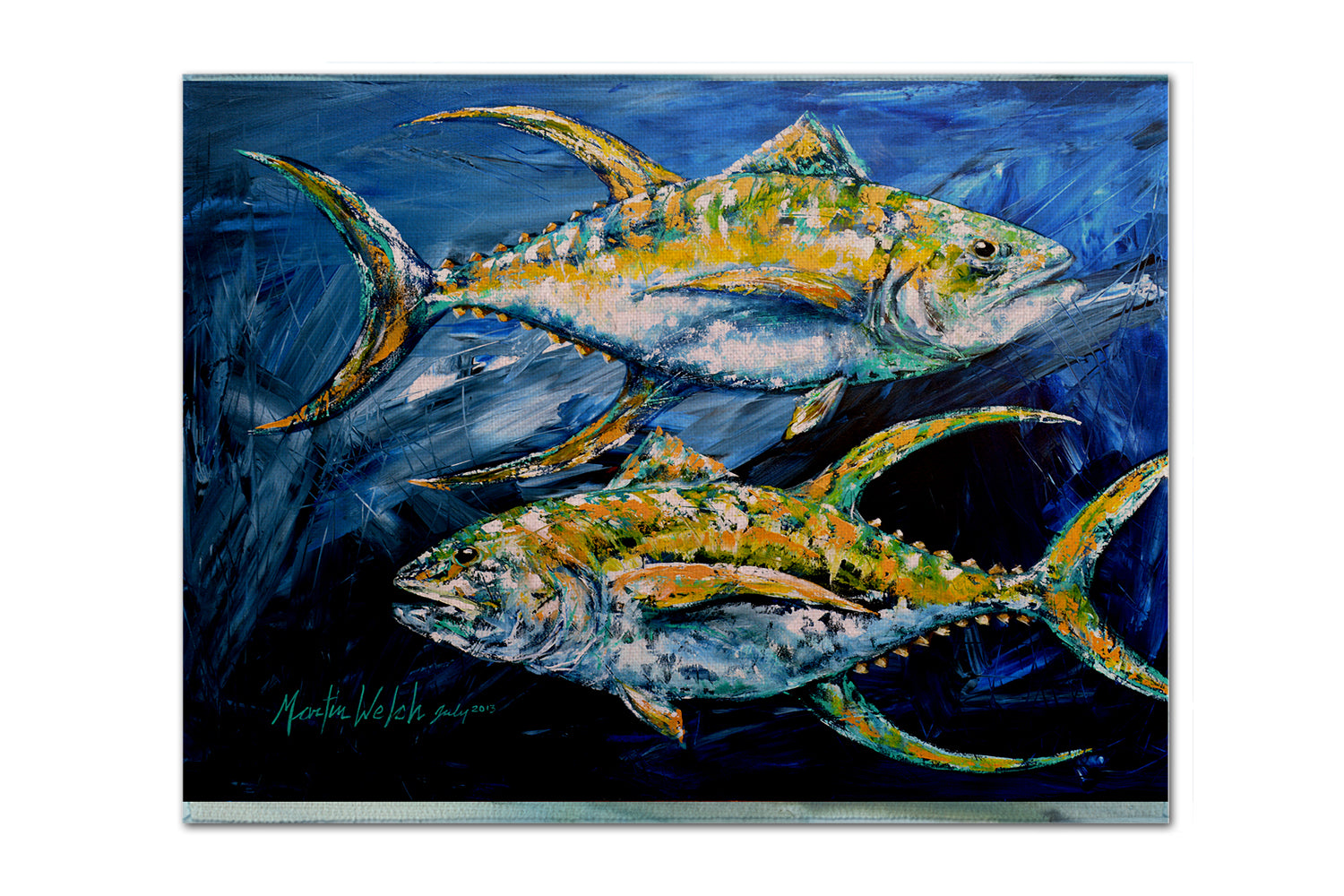 Buy this Fish - Tuna Tuna Blue Fabric Placemat