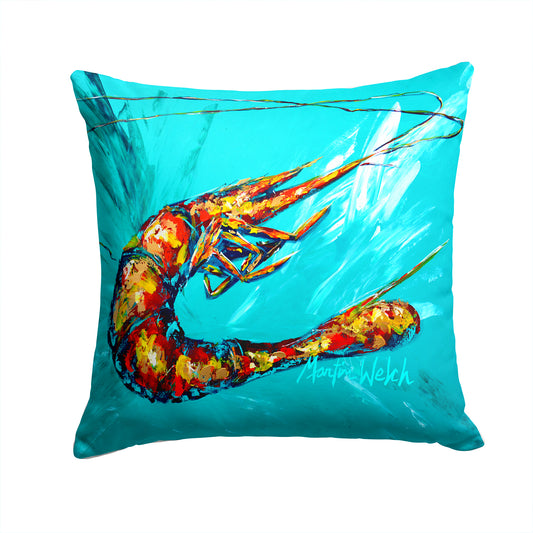 Buy this Shrimp Teal Splish Splash Fabric Decorative Pillow