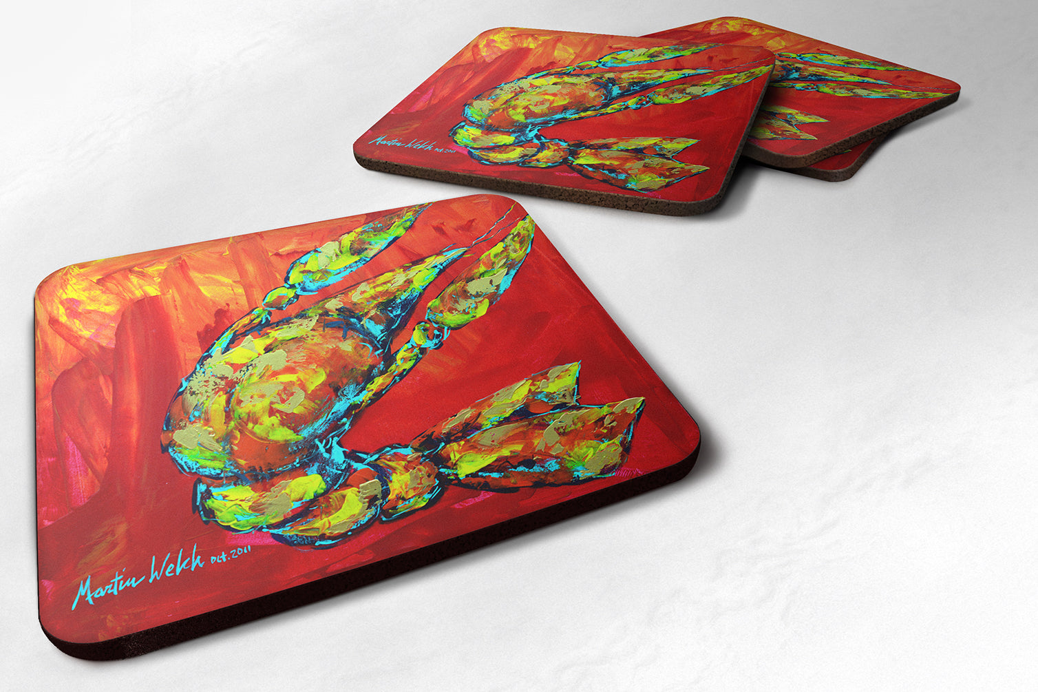 Buy this Crawfish Hot Craw Foam Coaster Set of 4