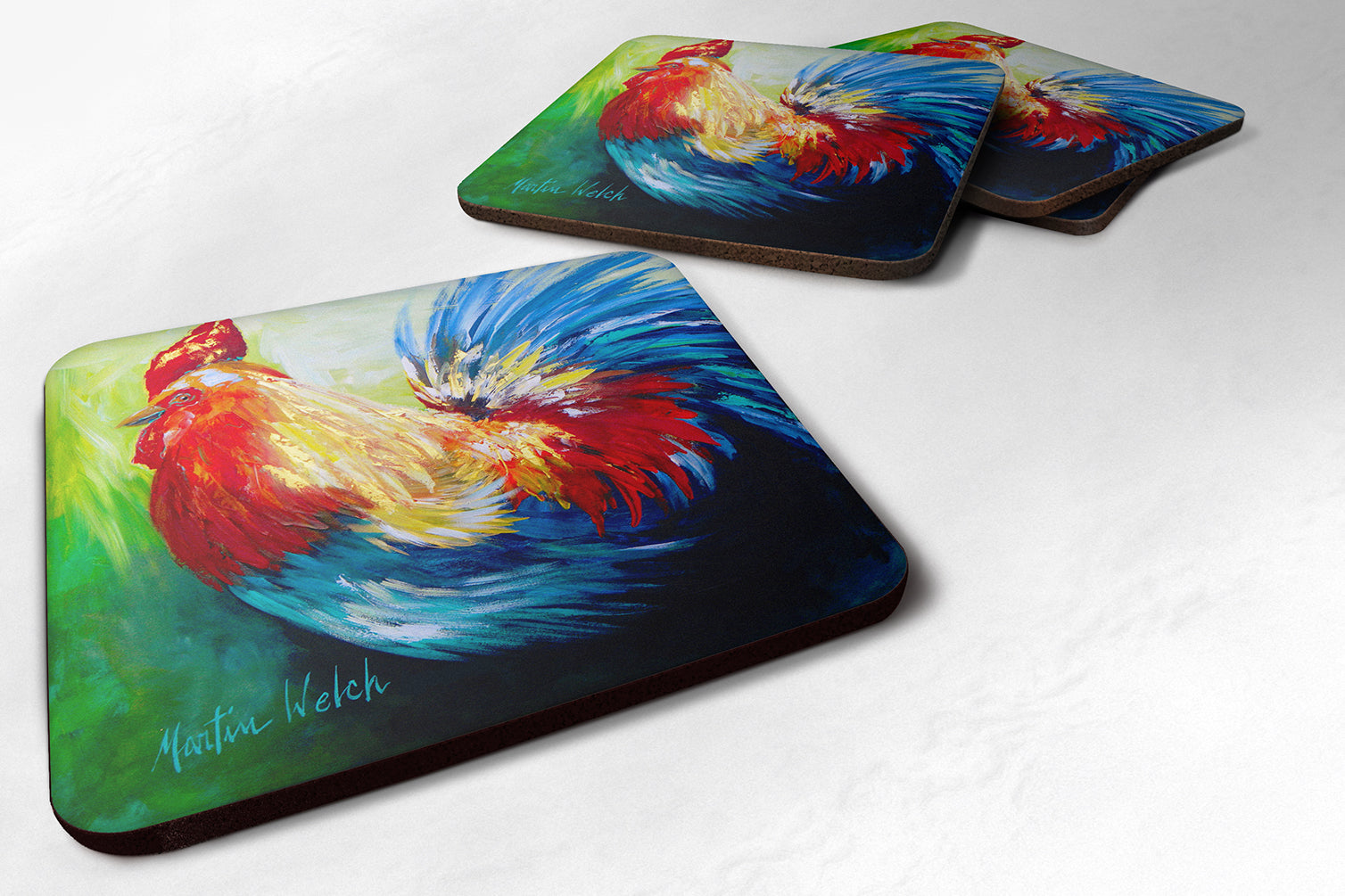 Buy this Rooster Chief Big Feathers Foam Coaster Set of 4