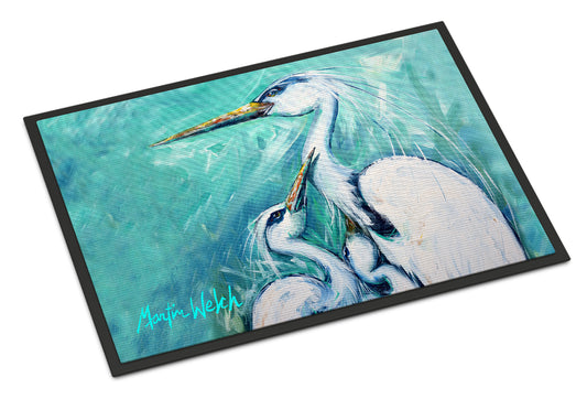 Buy this Mother's Love White Crane Indoor or Outdoor Mat 24x36