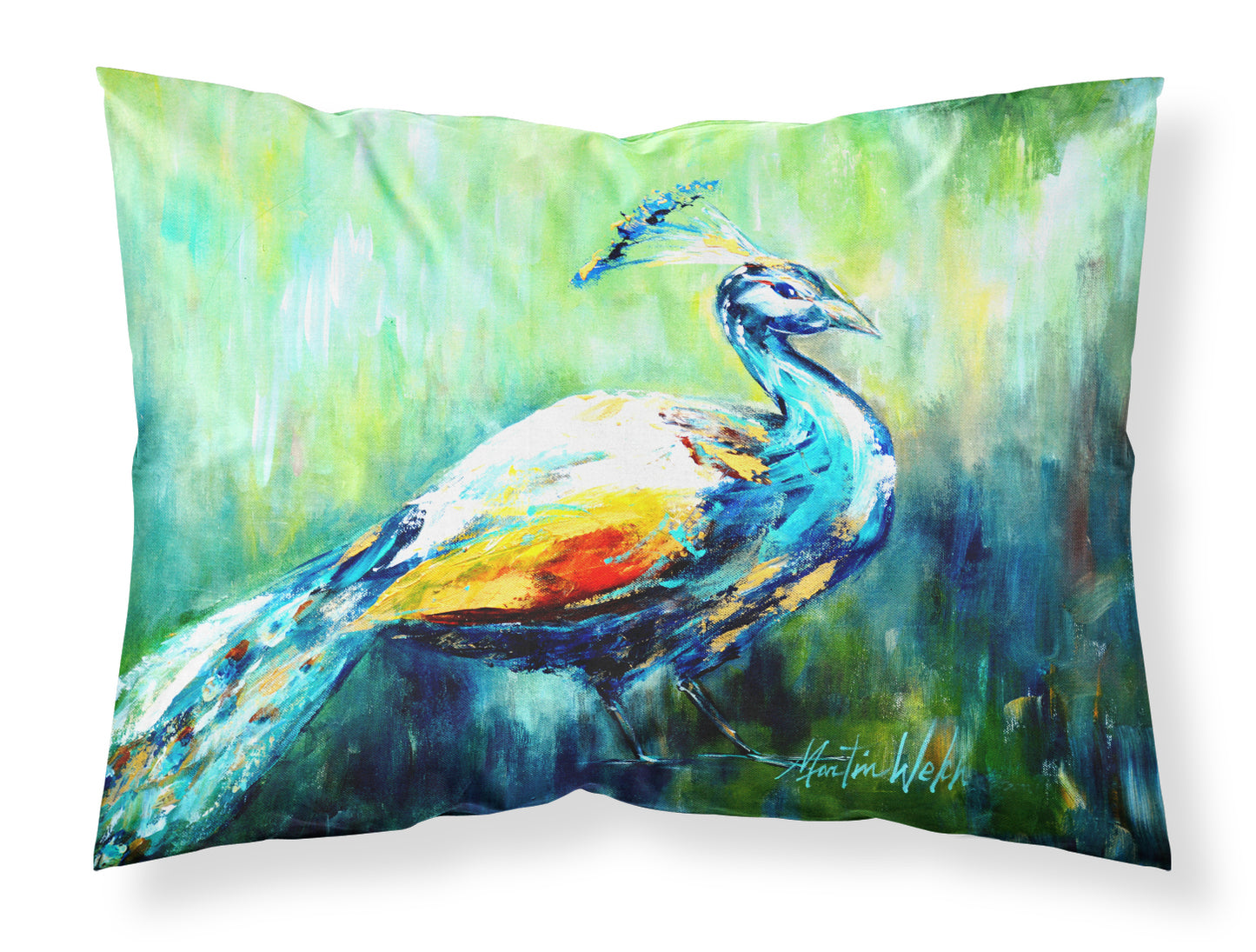 Buy this Proud Peacock Green Fabric Standard Pillowcase