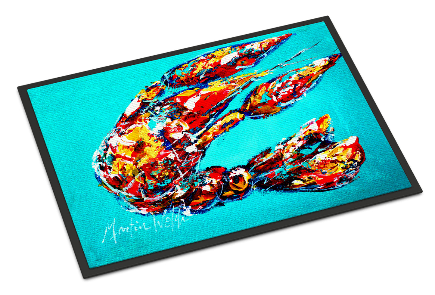 Buy this Lucy the Crawfish in blue Indoor or Outdoor Mat 24x36