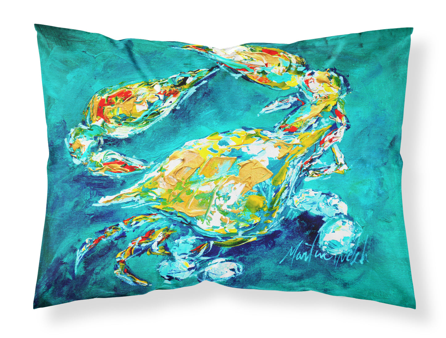 Buy this By Chance Crab in Aqua blue Fabric Standard Pillowcase