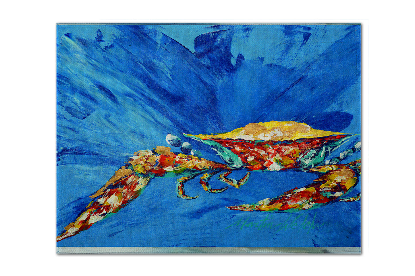 Buy this Big Spash Crab in blue Fabric Placemat