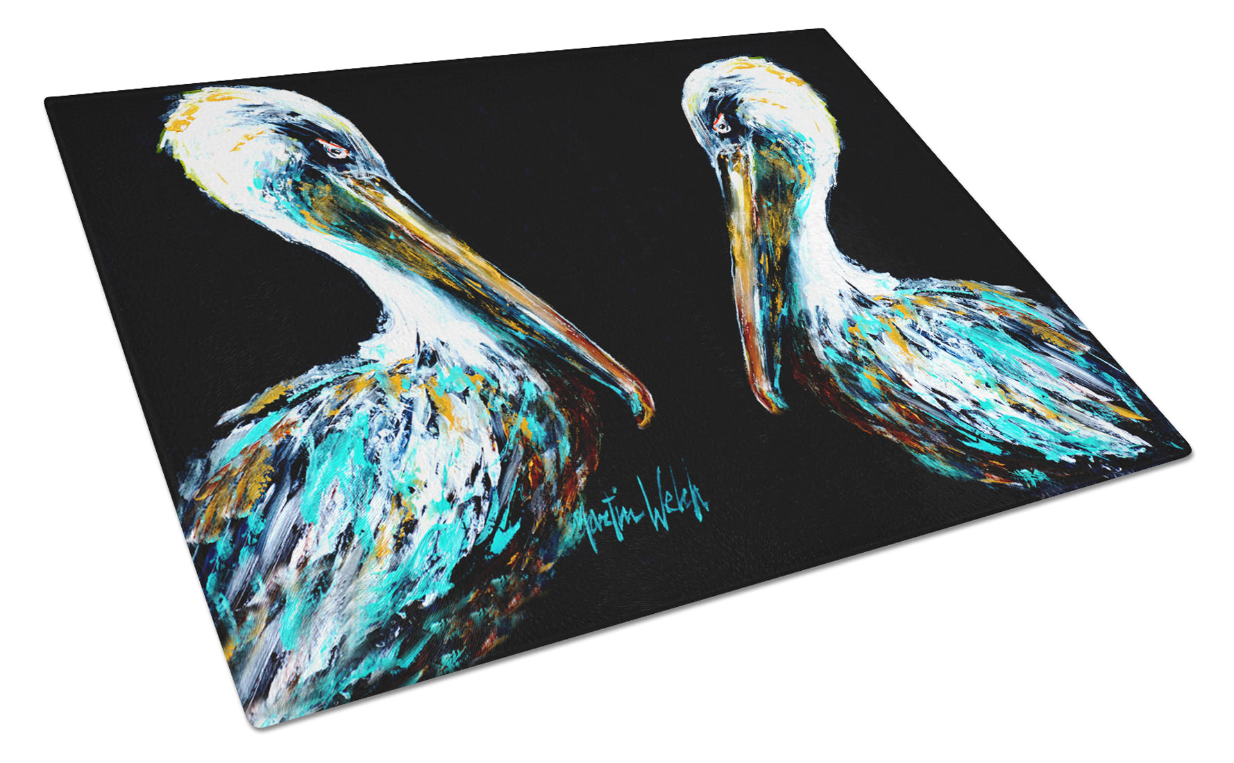 Buy this Dressed in Black Pelican Glass Cutting Board Large