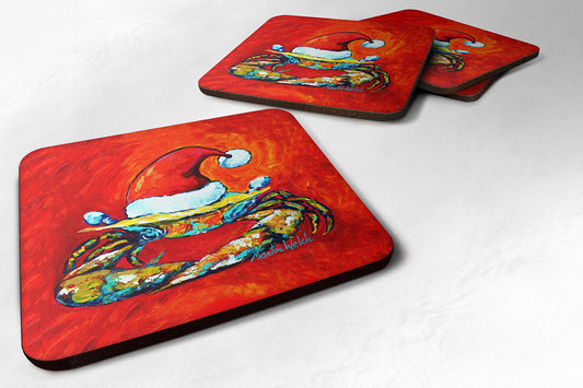 Buy this Crab in Santa Hat Santa Claws Foam Coaster Set of 4