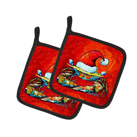 Buy this Crab in Santa Hat Santa Claws Pair of Pot Holders