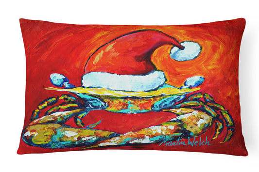 Buy this Crab in Santa Hat Santa Claws Canvas Fabric Decorative Pillow