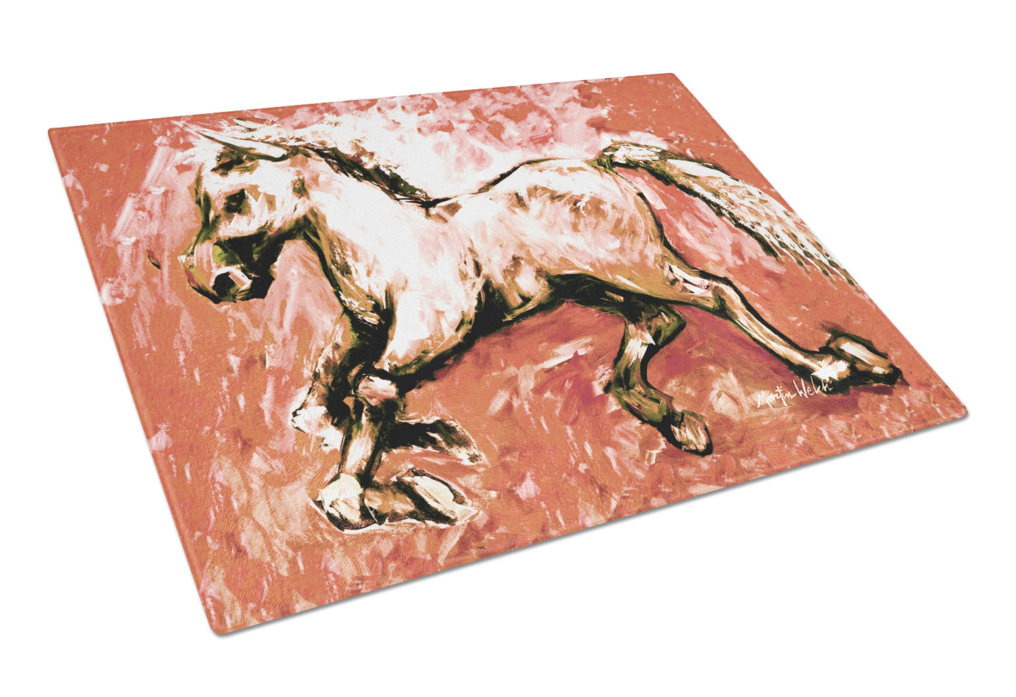 Buy this Shadow the Horse in Red Glass Cutting Board Large