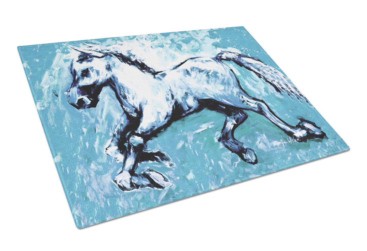 Buy this Shadow the Horse in blue Glass Cutting Board Large