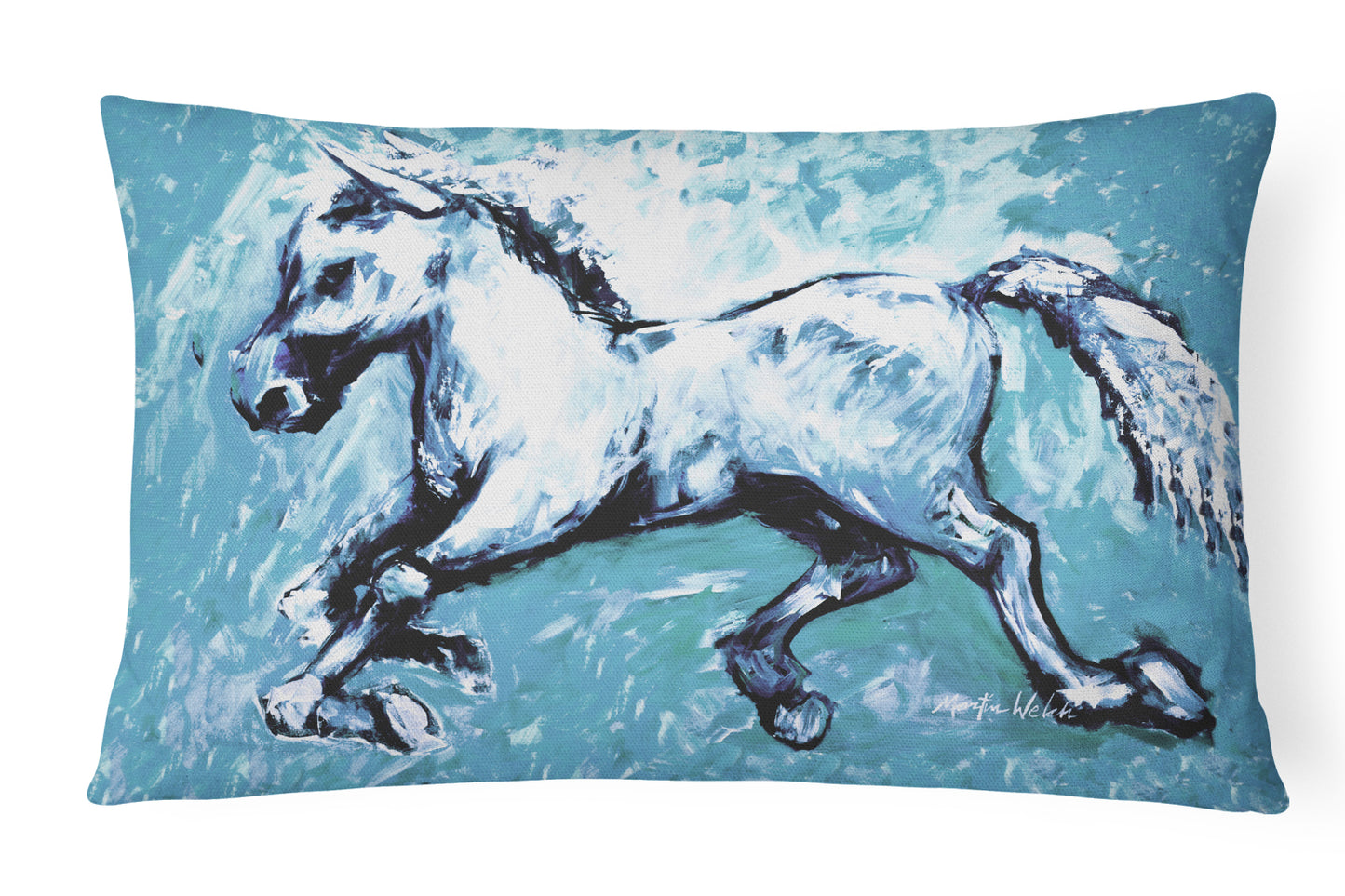 Buy this Shadow the Horse in blue Canvas Fabric Decorative Pillow