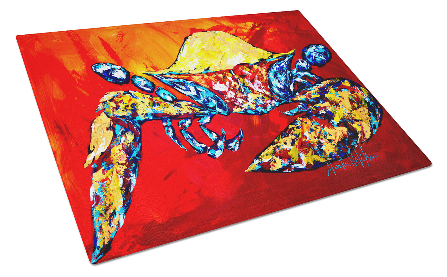 Buy this Bring it on Crab in Red Glass Cutting Board Large