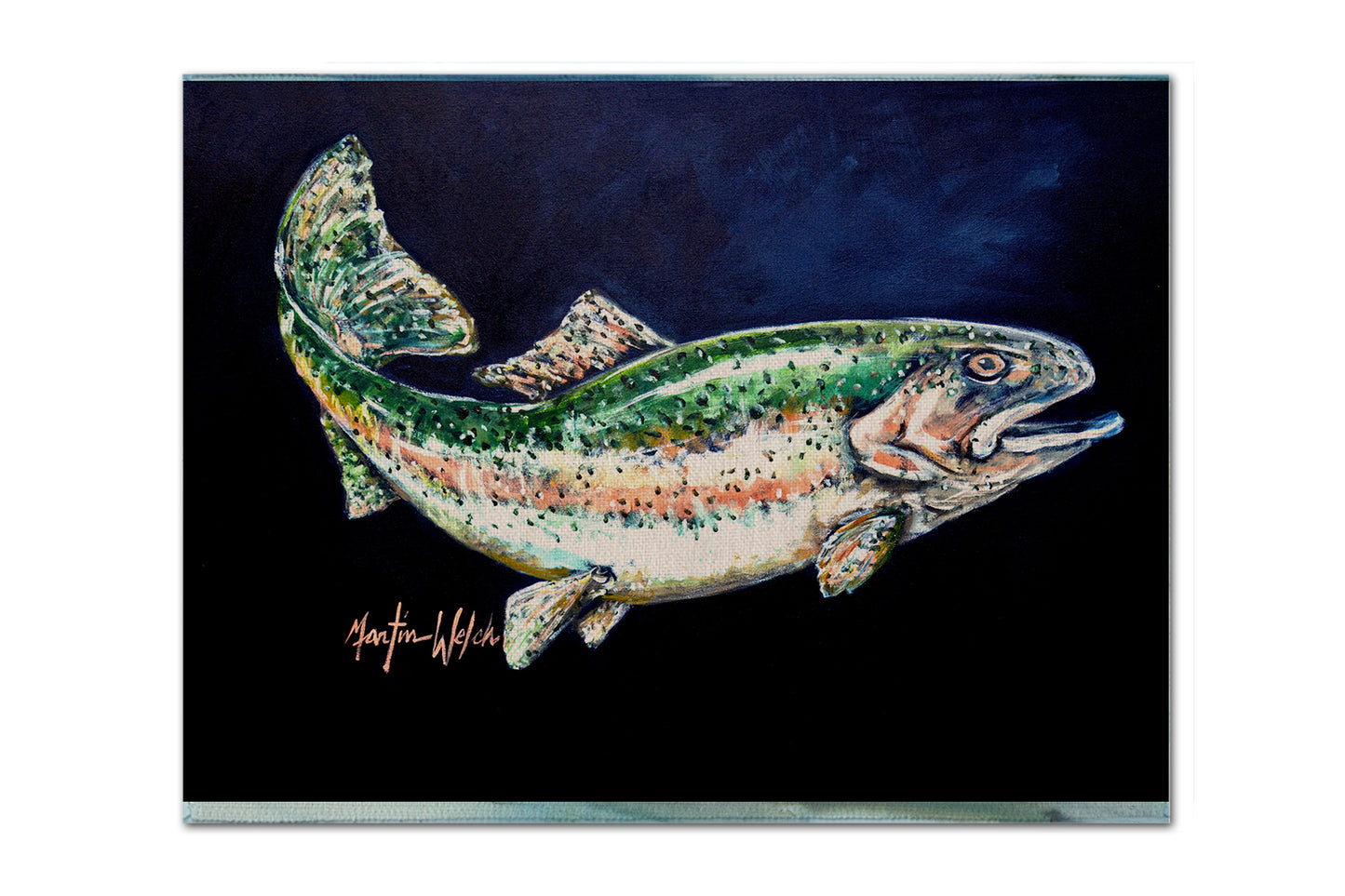 Buy this Deep Blue Rainbow Trout Fabric Placemat