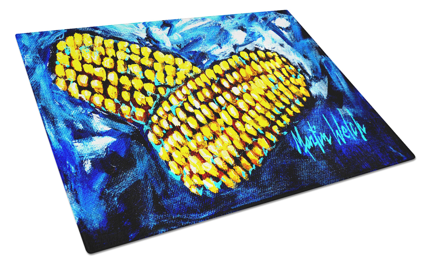 Buy this Two Corn Please Glass Cutting Board Large