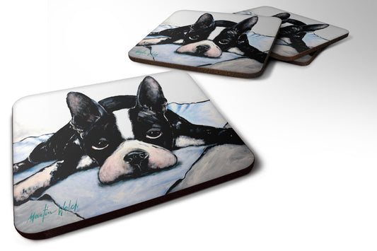Buy this Boston Terrier Jake Dog Tired Foam Coaster Set of 4