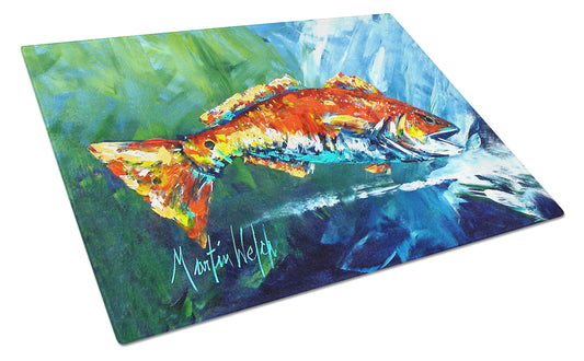 Buy this Break Through Red Fish Glass Cutting Board Large