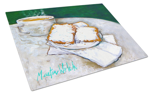 Buy this Breakfast Delight Beignets Glass Cutting Board Large