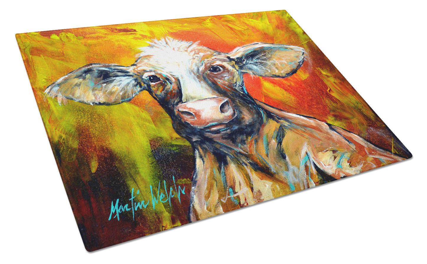 Buy this Happy Cow Glass Cutting Board Large