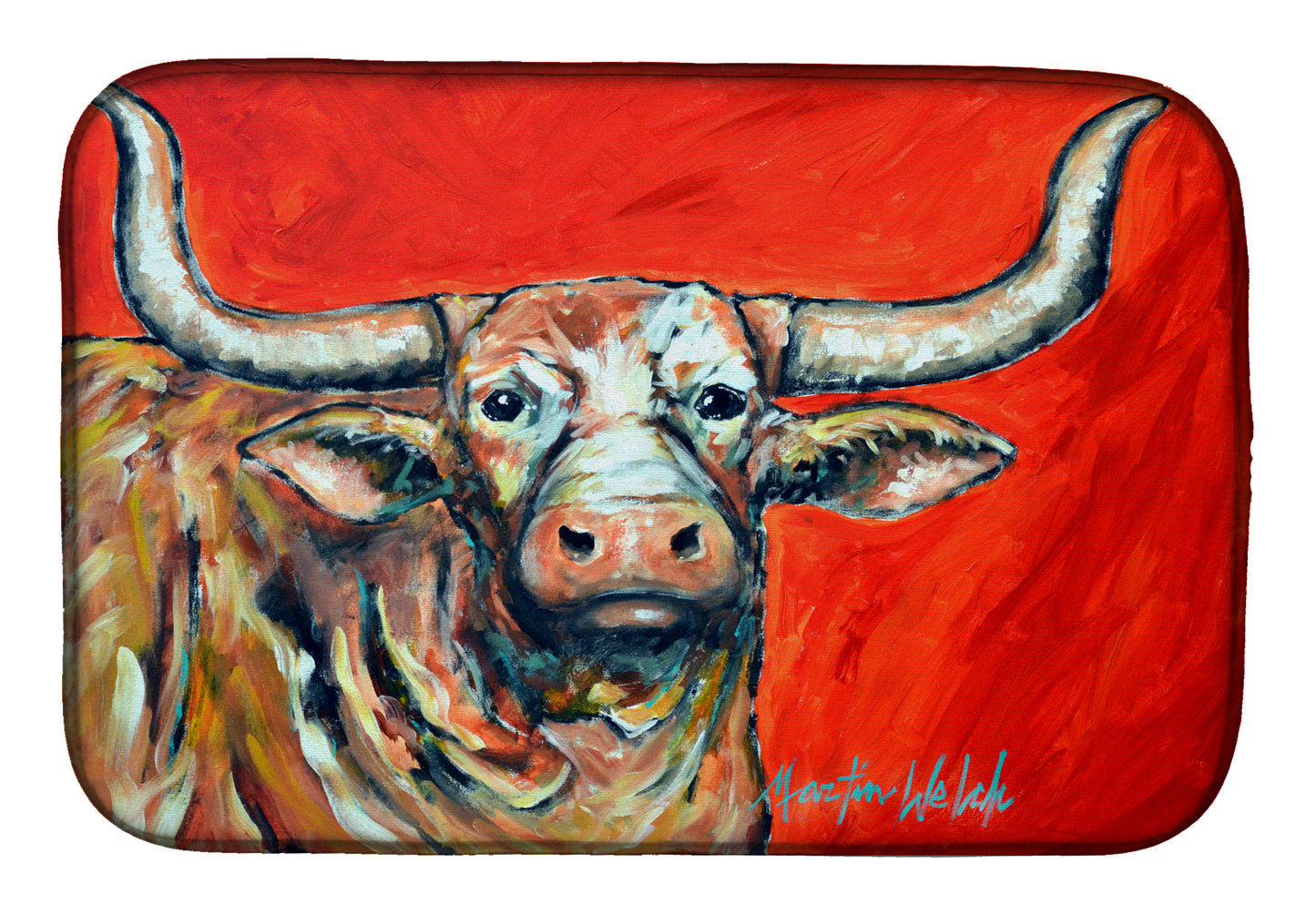 Buy this See Red Longhorn Cow Dish Drying Mat