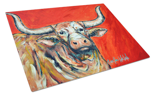 Buy this See Red Longhorn Cow Glass Cutting Board Large