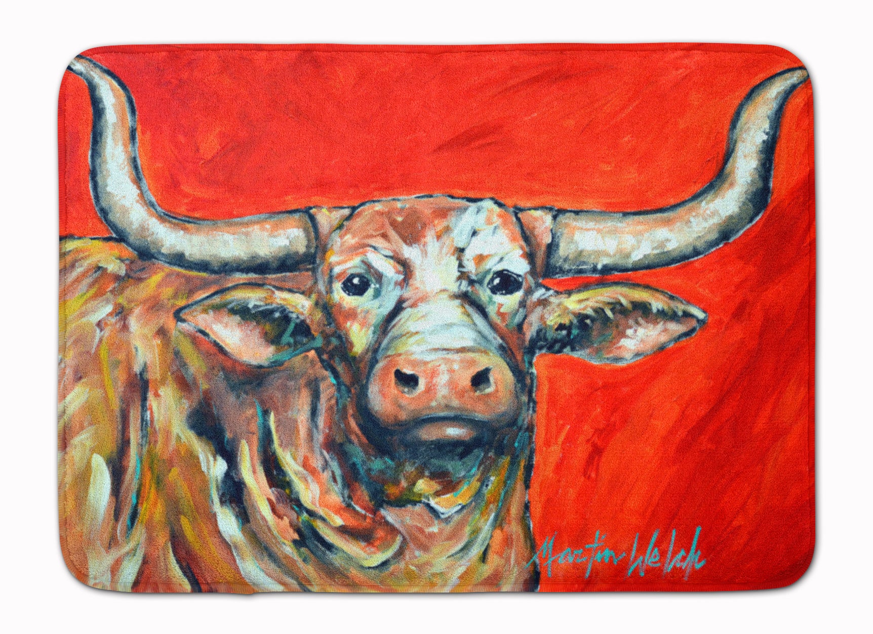 Buy this See Red Longhorn Cow Machine Washable Memory Foam Mat