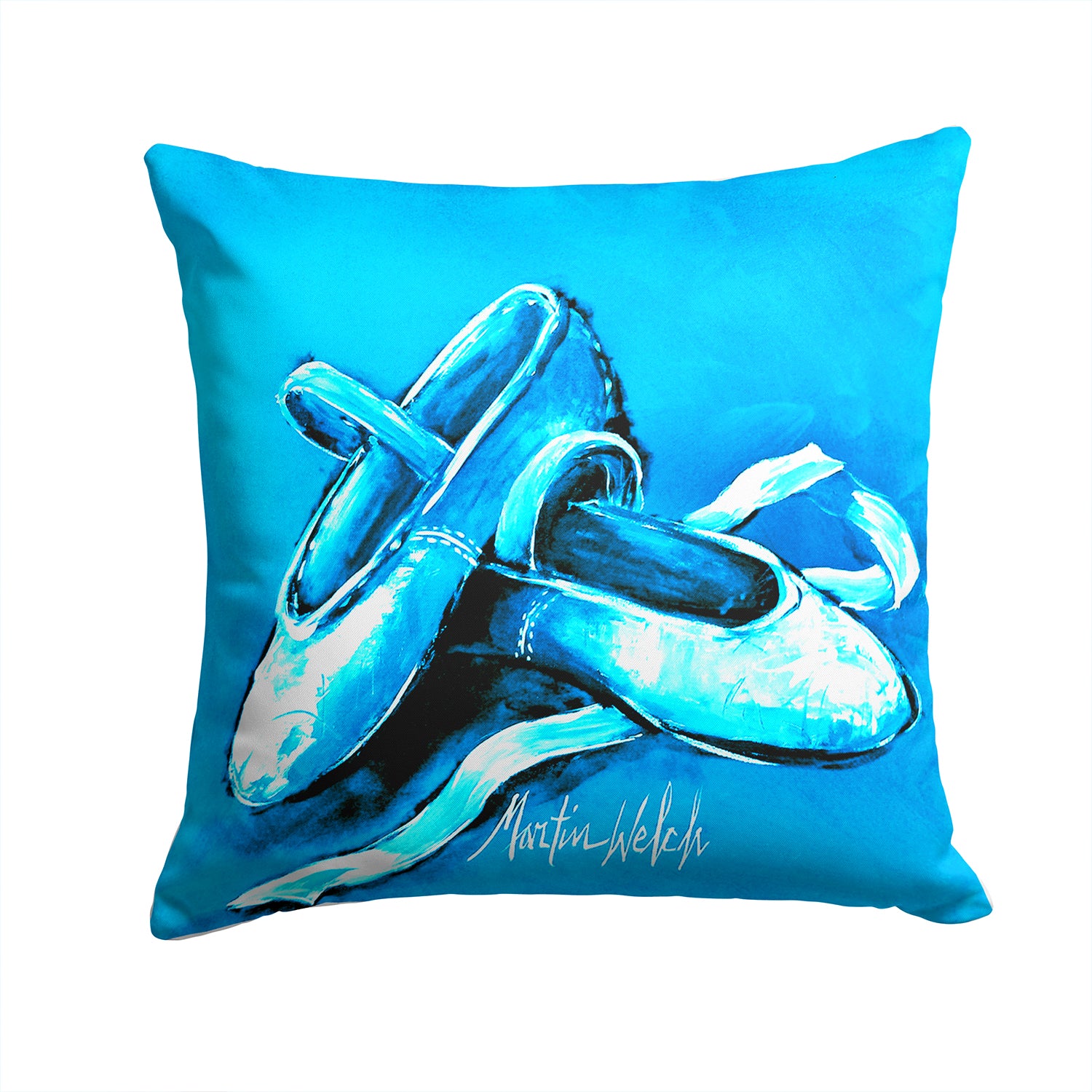 Buy this Ballet Shoes Aqua Blue Fabric Decorative Pillow
