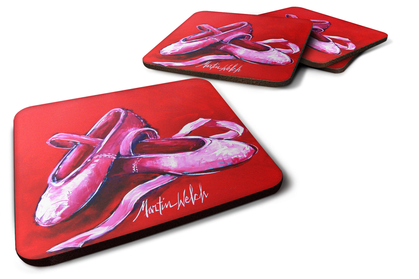 Buy this Ballet Shoes Red Foam Coaster Set of 4