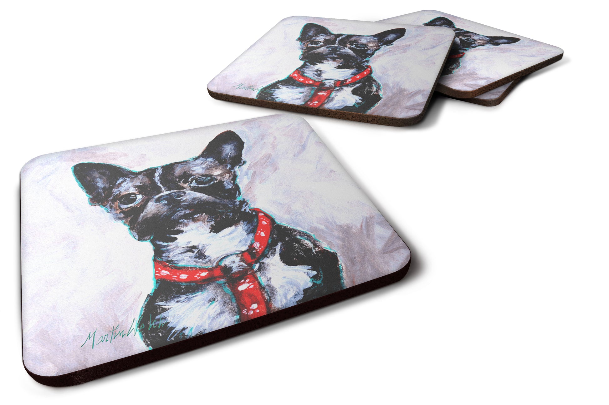 Buy this Boston Terrier Brindle Ziggy Foam Coaster Set of 4