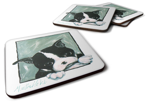 Buy this Boston Terrier Don't Leave Me Foam Coaster Set of 4