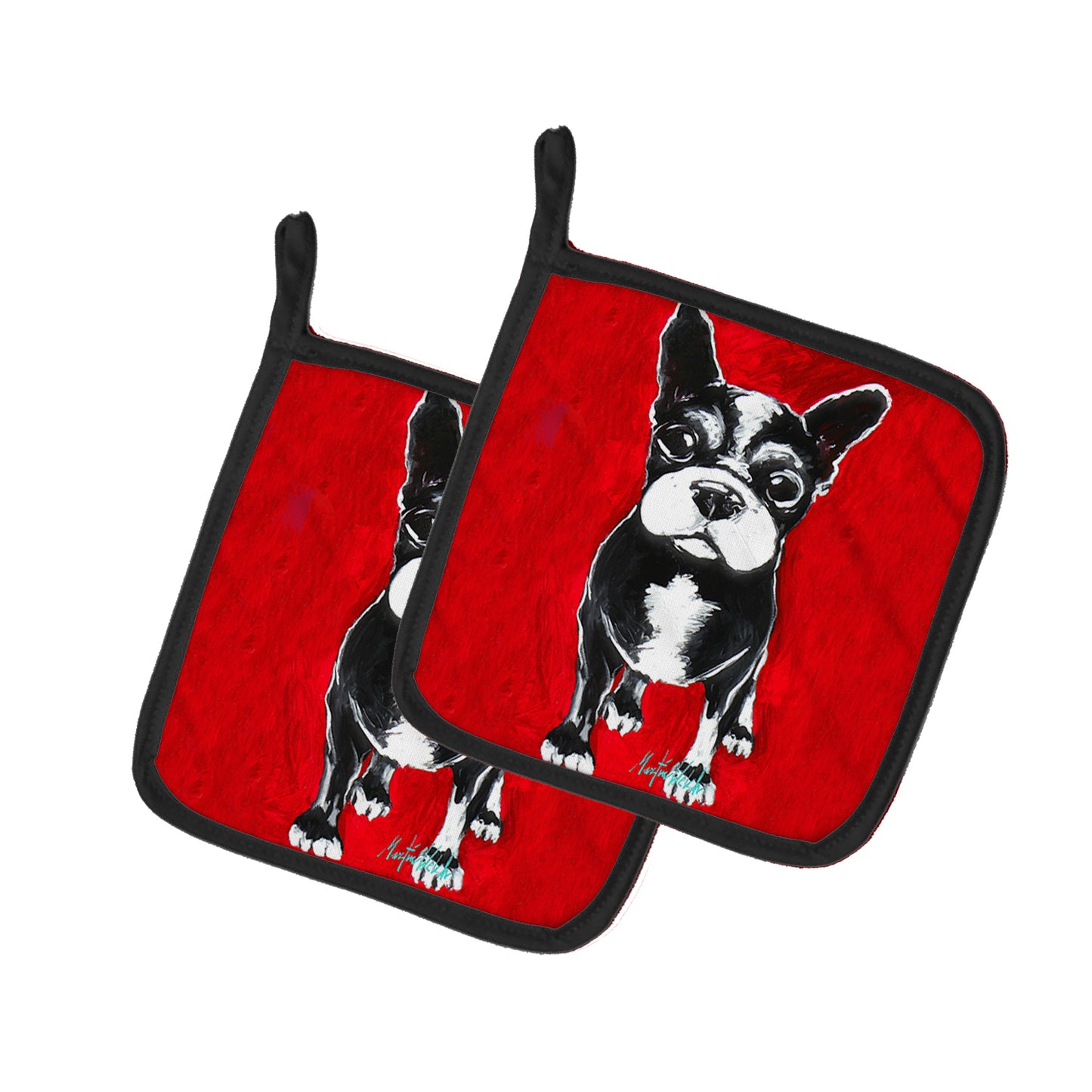 Buy this Boston Terrier Runt Pair of Pot Holders