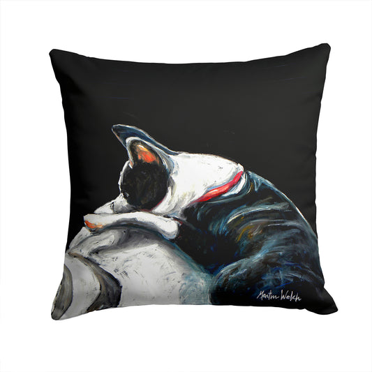 Buy this Boston Terrier Spot in the Sun Fabric Decorative Pillow