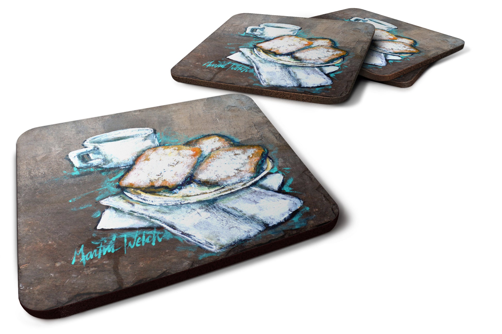 Buy this Beignets Piping Hot Foam Coaster Set of 4