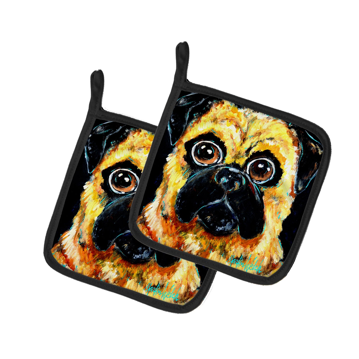 Buy this Pug It Out Pair of Pot Holders