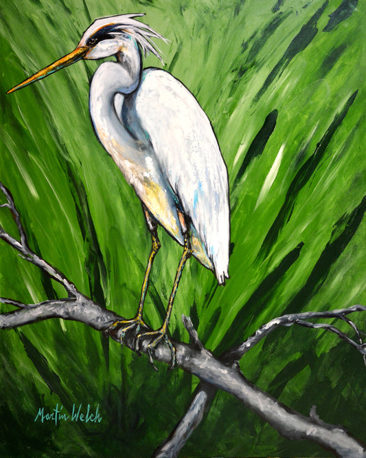 On A Limb - Egret/Heron - 11"x14" Print